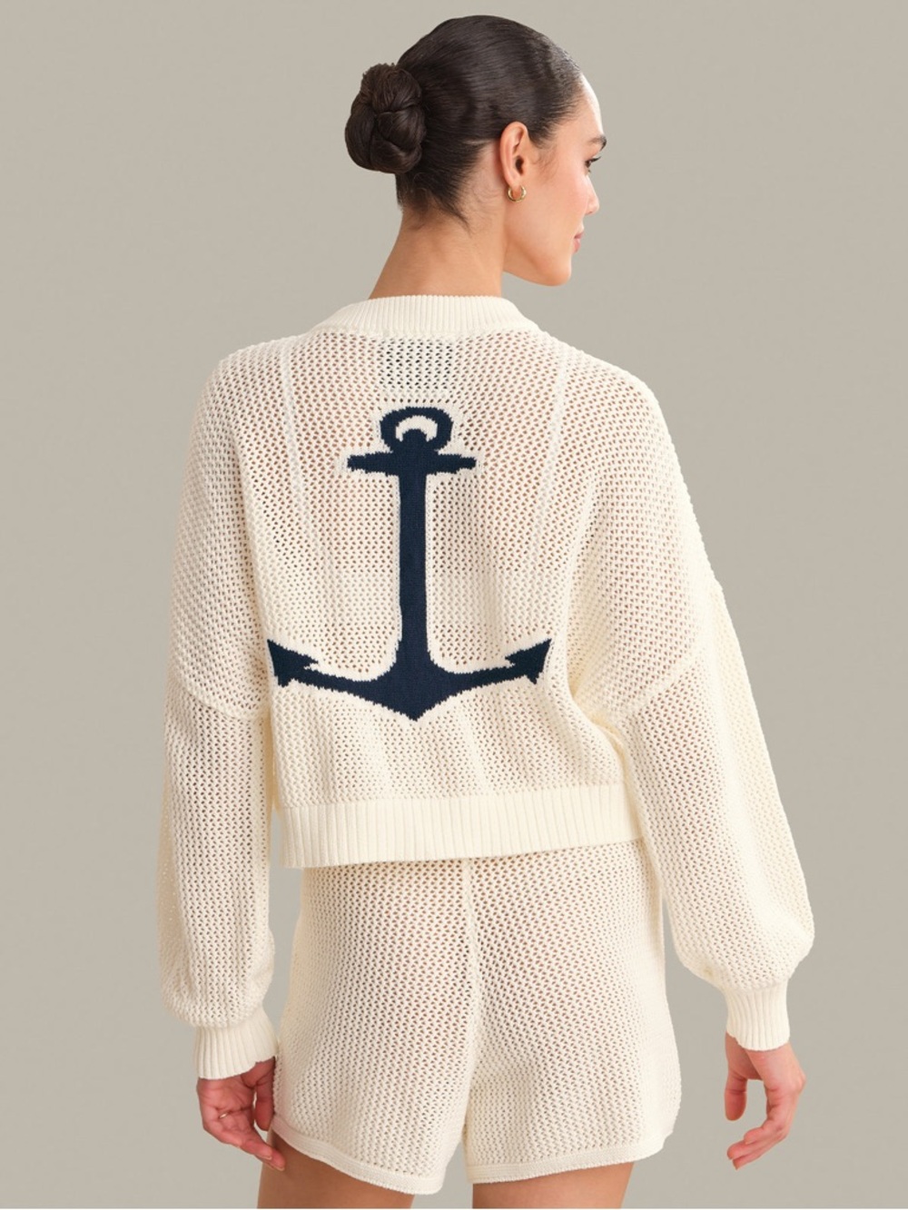 525 America Anchor Cotton Cardigan 100% Cotton | Nautical Style
